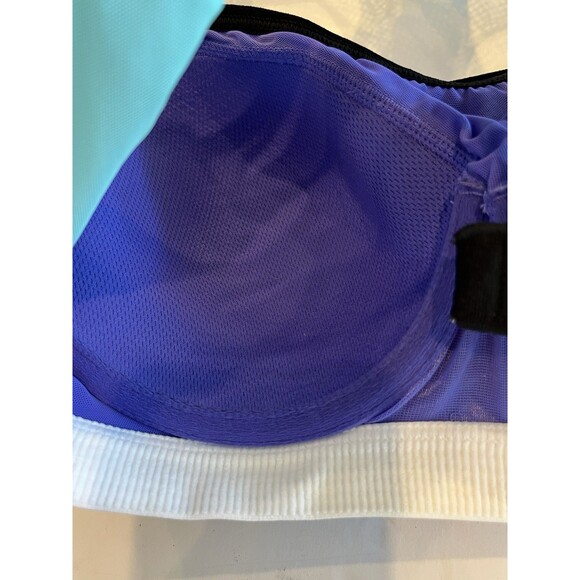 Victoria's Secret VSX Sport Wire Mesh Active Sport Bra Sz 32DD Purple Blck White - Picture 10 of 10